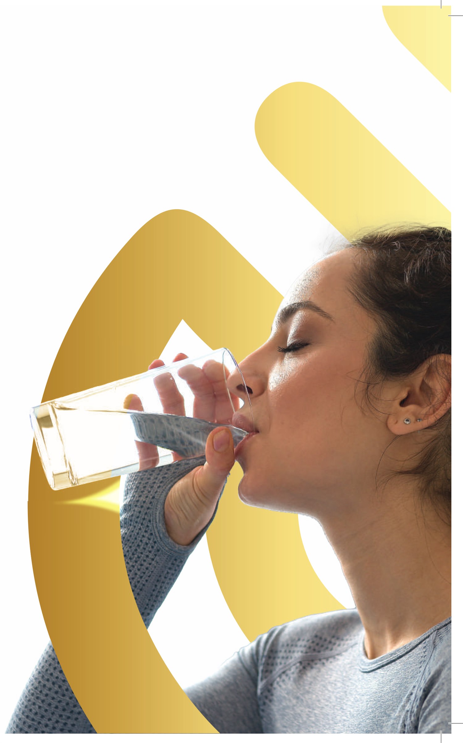 A woman drinking a glass of clean water